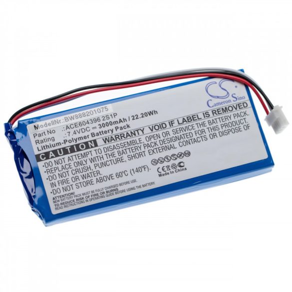 Aaronia Spectran HF-Rev.3, ACE604396 2S1P, 3000mAh utángyártott akkumulátor