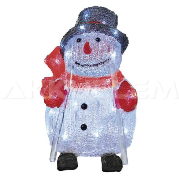 Karácsonyi hóember SNOWMAN 30 led 24x28cm IP44 időzítővel 230V kül- és beltéri