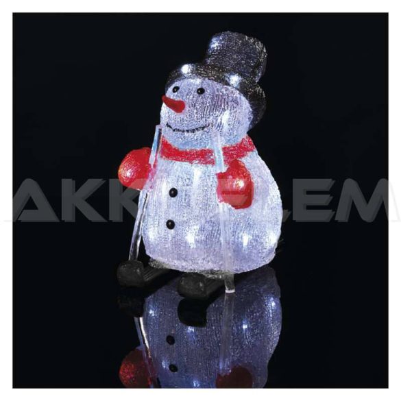 Karácsonyi hóember SNOWMAN 30 led 24x28cm IP44 időzítővel 230V kül- és beltéri