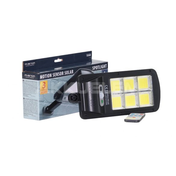 Mozgásérzékelős szolár reflektor távirányítóval 6 COB LED 5W 300lum