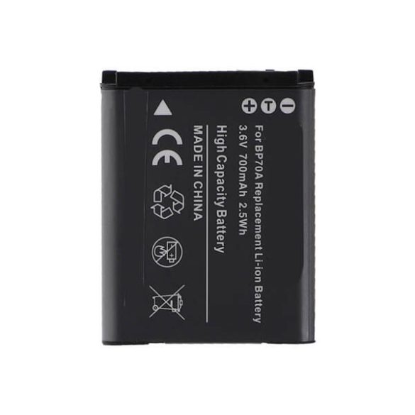 Utángyártott Samsung BP-70a BP70a EA-BP70A SLB-70A 700mAh 3.6V Li-ion kamera akkumulátor