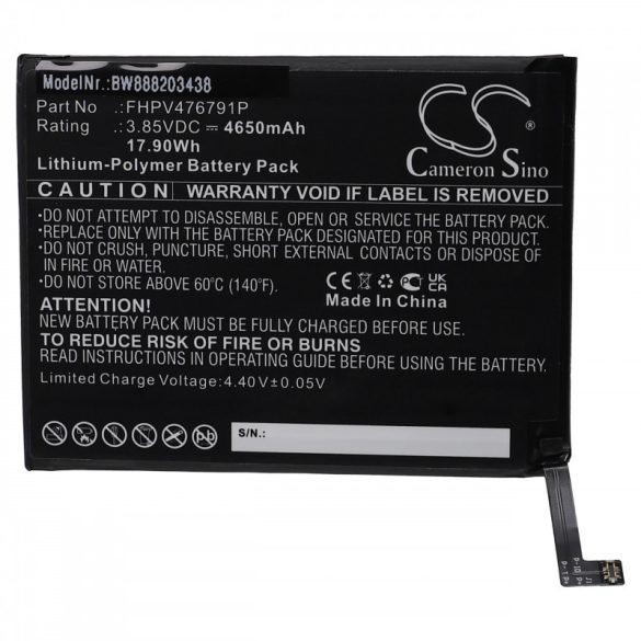 Utángyártott mobiltelefon akkumulátor Wiko FHPV476791P 4650mAh 3.85V Li-polymer