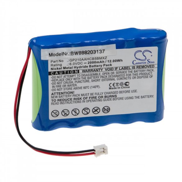 Utángyártott VDW GP210AAHCB5BMXZ 2000mAh 6V NiMH orvosi eszköz akkumulátor