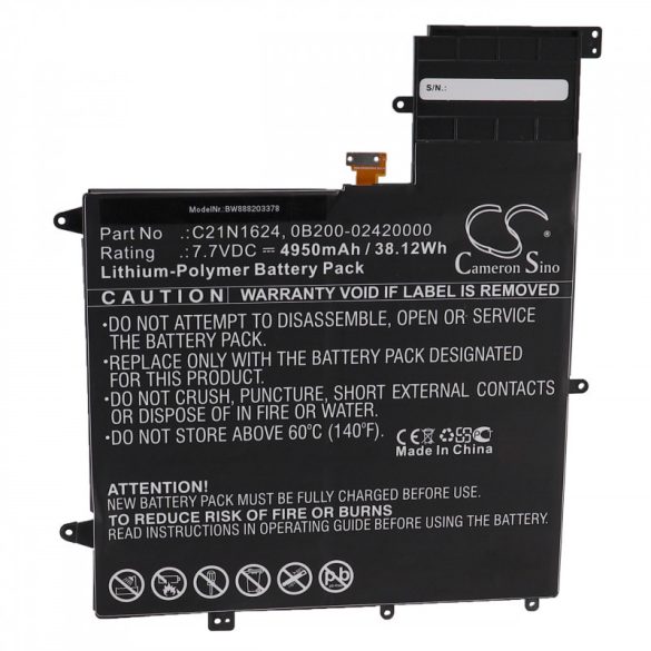 Utángyártott Asus 0B200-02420000 C21N1624 4950mAh 7.7V Li-po laptop akkumulátor