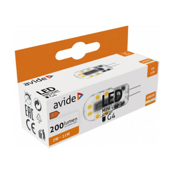 Avide LED spot izzó 2.5W G4 NW 4000K