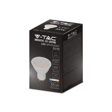 V-TAC GU10 Opál LED-izzó 4,5W 3000K 400lm 100°
