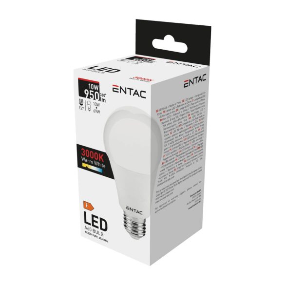 Entac E27 LED izzó Globe 10W/ 59W WW 3000K 950lm