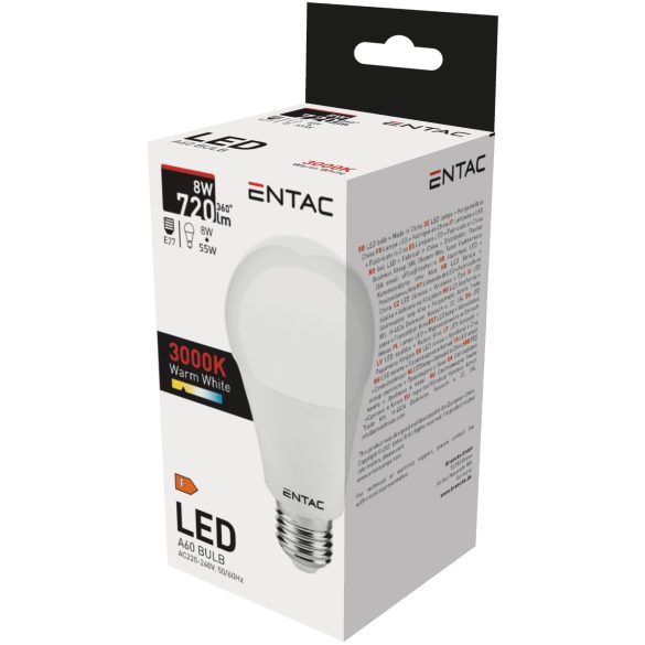 Entac LED Globe E27 8W izzó 