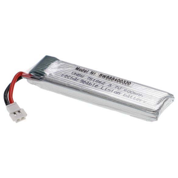 RC modell akku- 600mAh 3.7V Li-polymer, XH 2.54 2P