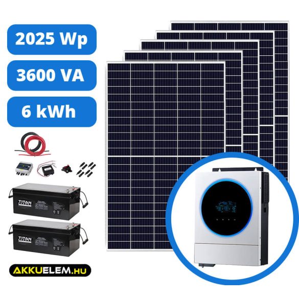 2025 W napelemes rendszer 250Ah/24V energiatárolóval + VM IV 3600 inverter