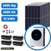   4050 W napelemes rendszer 500Ah/24V energiatárolóval + VM IV 3600 inverter