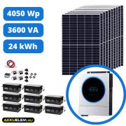   4050 W napelemes rendszer 1000Ah/24V energiatárolóval + VM IV 3600 inverter