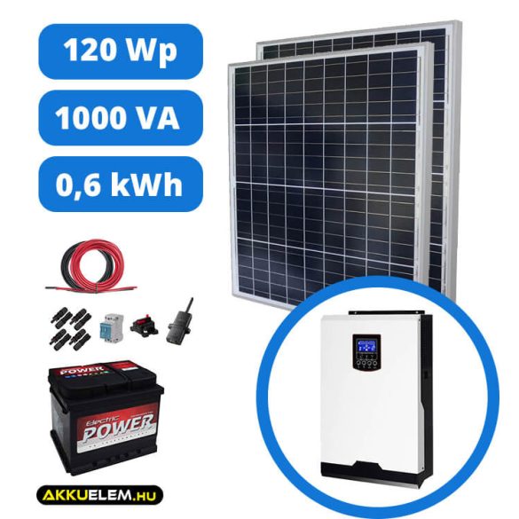 Napelem csomag 1000VA 2*60Wp 50Ah Electric Power + Wifi modul