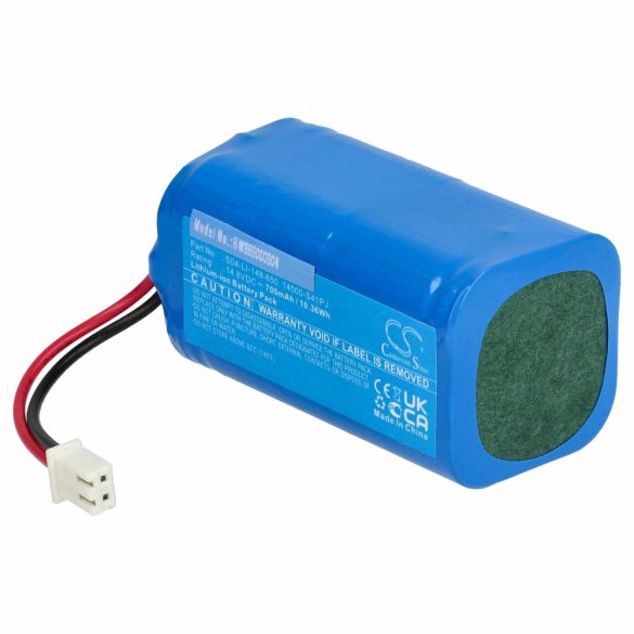 Ecovacs 201-2005-0022, 201-1907-0302, 14500-S41PJ- 700mAh, 14.8V, Li-ion porszívó akku