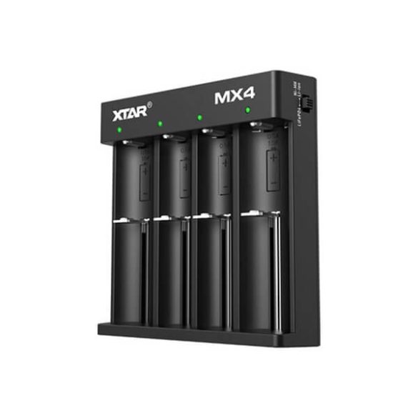 XTAR MX4 univerzális akkutöltő Ni-MH Li-ion 1,5V/3,7V LiFePO4 3,2V akkukhoz