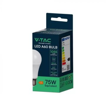 V-TAC E27 A60 Opál LED-izzó 10,5W 4000K 1055lm 200°