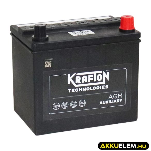 Krafton AGM AUX U1 12V 30Ah 300A JOBB+ Tesla utángy. kiegészítő akkumulátor