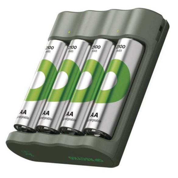 GP ReCyko E441 akkutöltő Powerbank + 4db 2100mAh AA akku