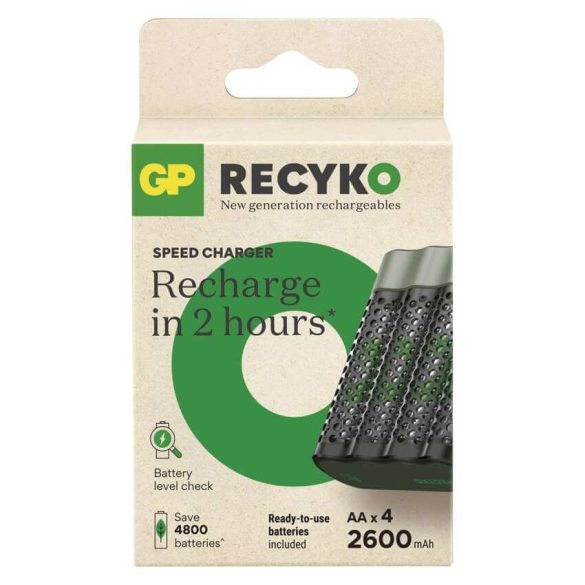 GP ReCyko M452 akkutöltő Powerbank + 4db 2600mAh AA akku