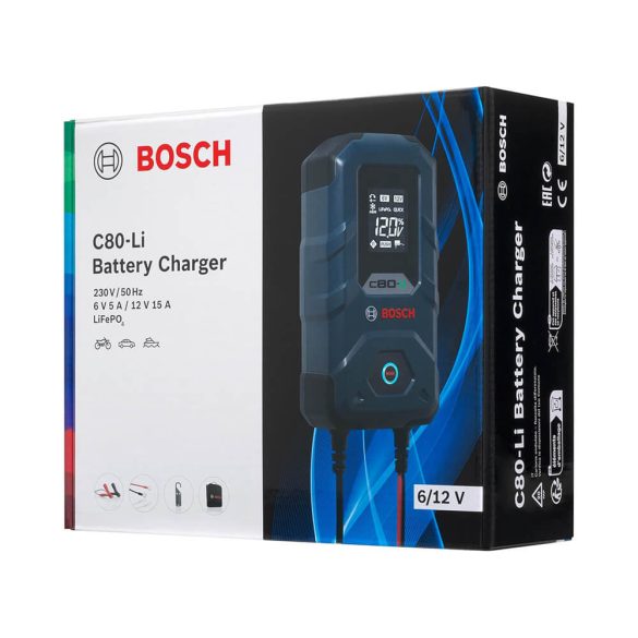 Bosch C80-Li autó akkumulátor tölto 6V 5A / 12V 15A