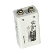   9V Block Li-ion akkumulátor USB-C csatlakozó 6F22 6LR61 9.0V 1000mAh