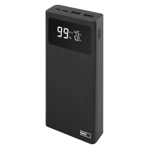 EMOS Powerbank BETAQ20 20000mAh 22,5W LED kijelzővel fekete