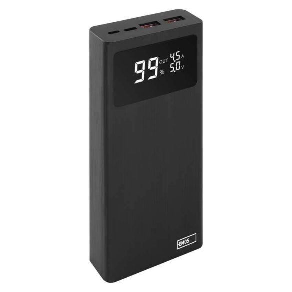 EMOS Powerbank BETAQ20 20000mAh 22,5W LED kijelzővel fekete