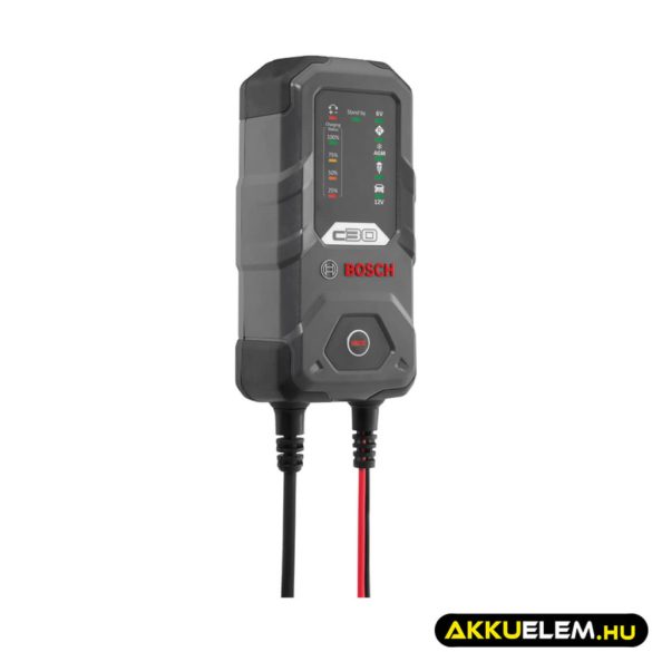 Bosch C30 autó akkumulátor töltő 6V 0.8A /12V 0.8A és 3.8A