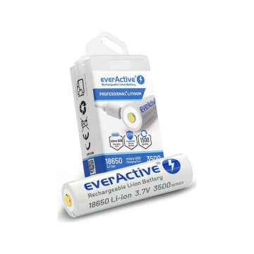   EverActive 18650 3500mAh 3,7V Li-Ion akku beépített USB-s töltővel