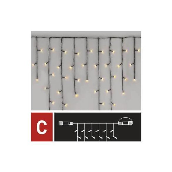 Karácsonyi füzér CNT D1CW01 JÉGCSAP 100Led 1m szél 2m hossz WW (2.5*0.9m)