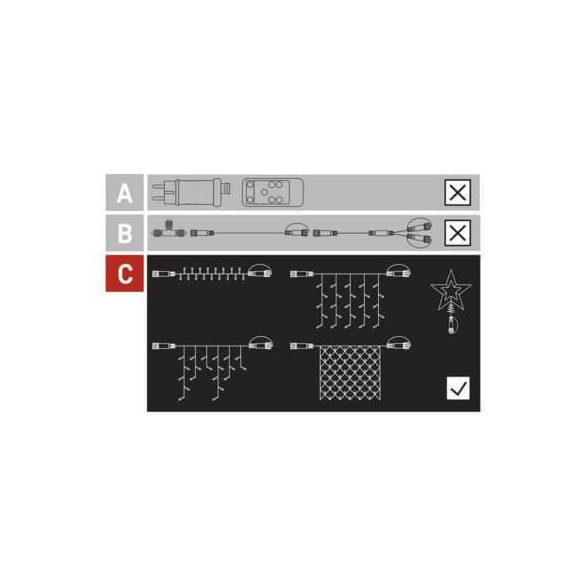 Karácsonyi füzér CNT D1CW01 JÉGCSAP 100Led 1m szél 2m hossz WW (2.5*0.9m)