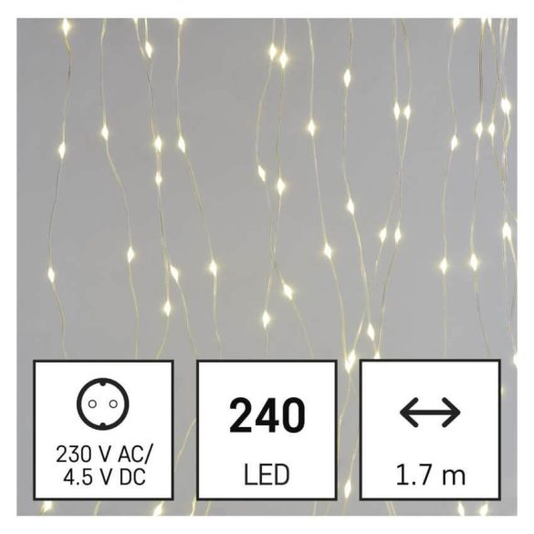 Karácsonyi fényfüzér D3EW01 Fényfüggöny (1.7*2m) WW 8mód