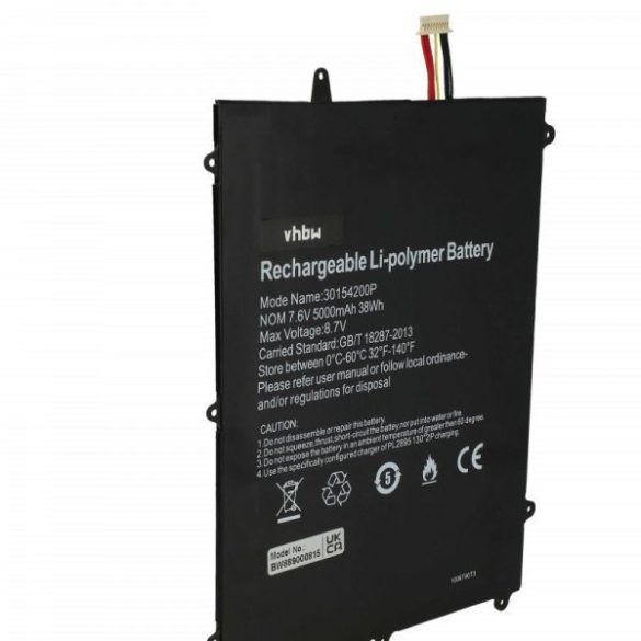 Jumper TH133K-MC, HW-3487265 - 5000 mAh 7.6 V Li-polymer - Utángyártott notebook akku