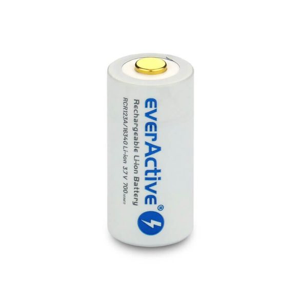 everActive 16340 3,7V 700mAh li-ion akkumulátor micro USB bemenettel