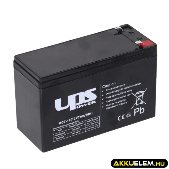 UPS Power 12V 7Ah zselés akkumulátor (MC7-12)