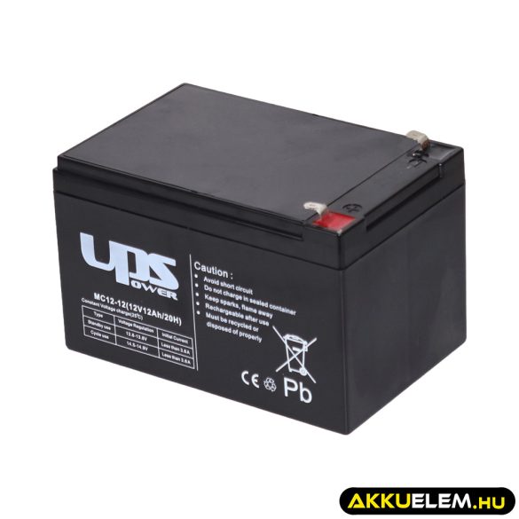 UPS Power 12V 12Ah zselés akkumulátor (MC12-12)