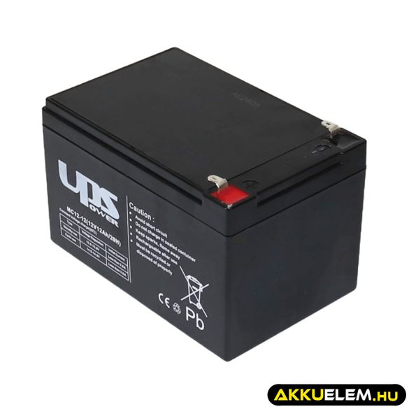 UPS Power 12V 12Ah zselés akkumulátor (MC12-12)