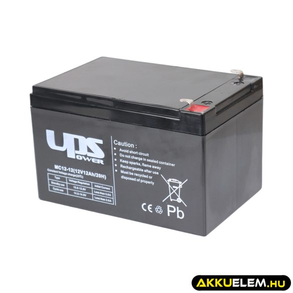 UPS Power 12V 12Ah zselés akkumulátor (MC12-12)