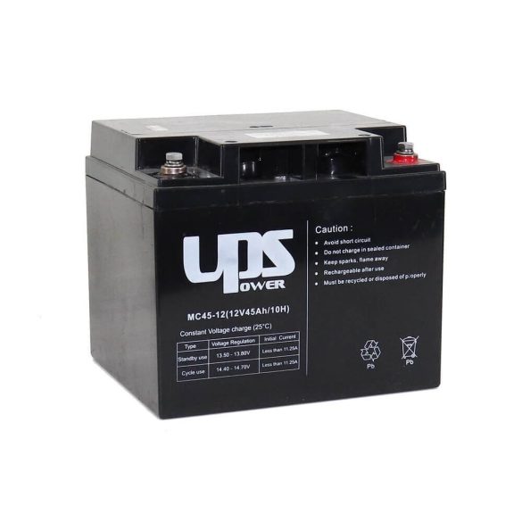 UPS Power 12V 45Ah zselés akkumulátor (MC45-12)