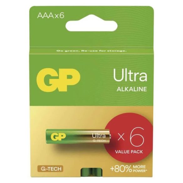 GP LR03 1,5V AAA mikro ultra alkáli elem 6db-os csomagban