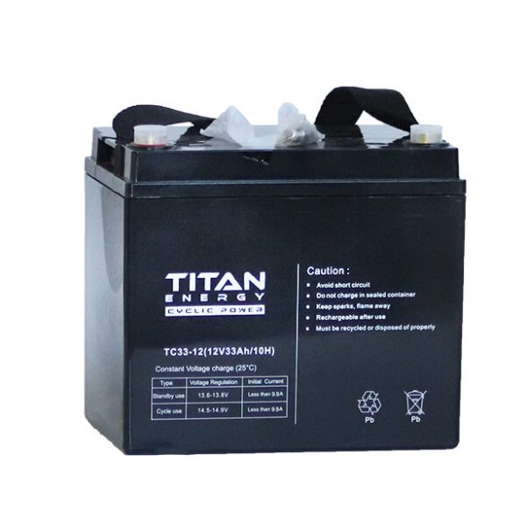 TitanEnergy Cyclic Power 12V 33Ah kerekesszék akkumulátor TC33-12 zselés