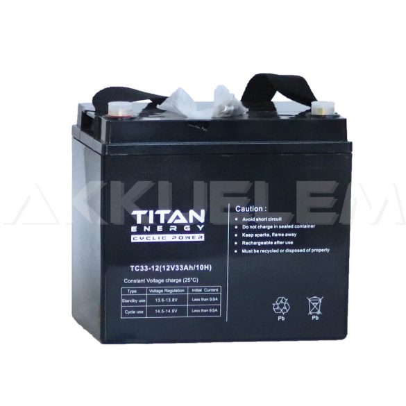 TitanEnergy Cyclic Power 12V 33Ah kerekesszék akkumulátor TC33-12 zselés