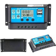 Napelem töltésvezérlő 12V/24V 10A PWM+USB