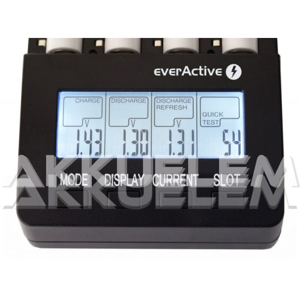 everActive NC-3000 AA AAA elemméretű akkumulátor töltő 1,4A