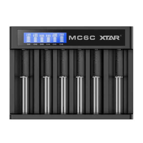 XTAR MC6C 6 csatornás Li-Ion USB-s akkumulátor töltő