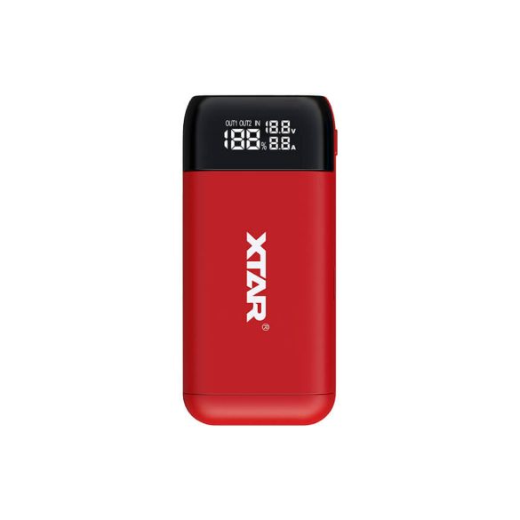 XTAR PB2S Li-ion akkutöltő powerbank 18650 PIROS