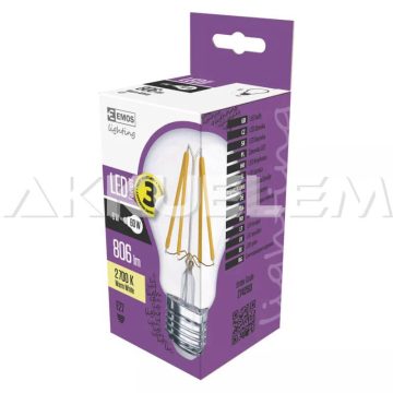   Classic E27 A60 6W 360° 2700K LED 806lm WW A++ filament 60W LED-izzó