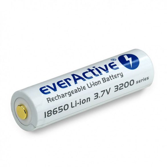 EverActive 18650 3200mAh 3,6V Li-Ion akku beépített USB-s töltővel