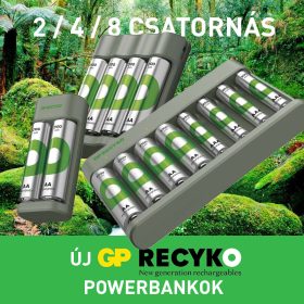 2 / 4 / 8 csatornás GP ReCyko powerbankok